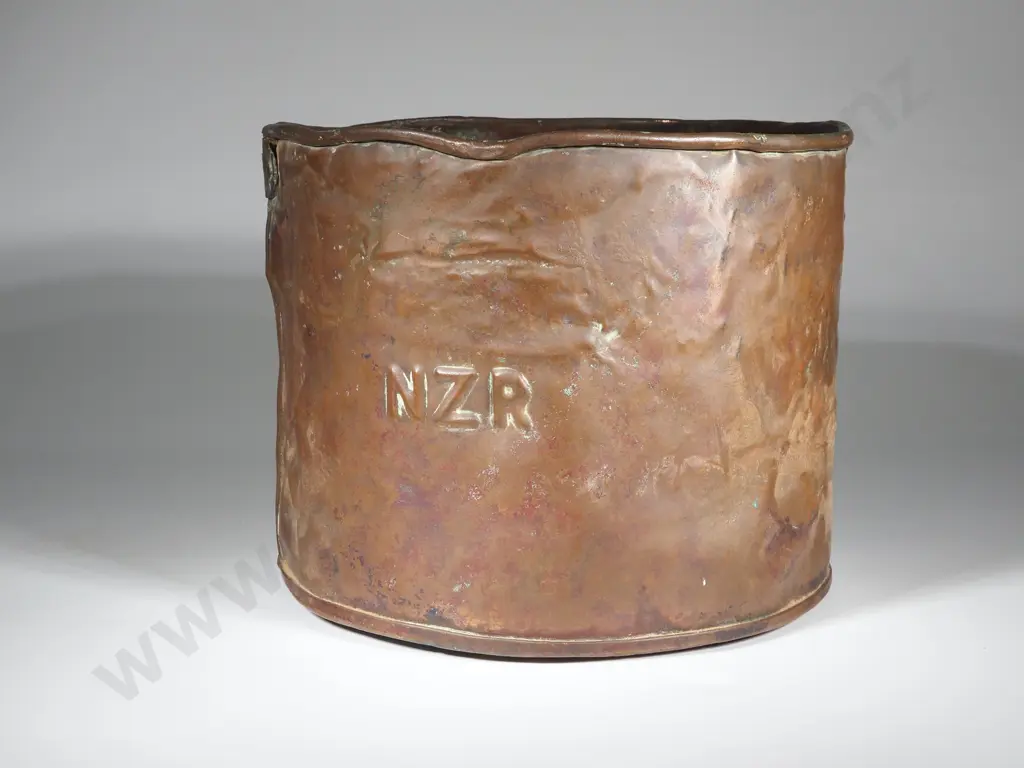 New Zealand Railways Copper Pot (Minus Handle) Embossed NZR. Image 1++