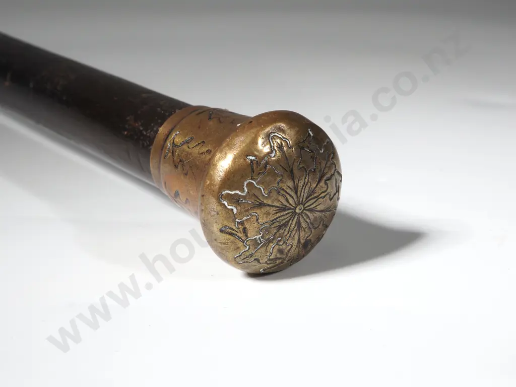Embossed Brass Topped Cane  Image 1++