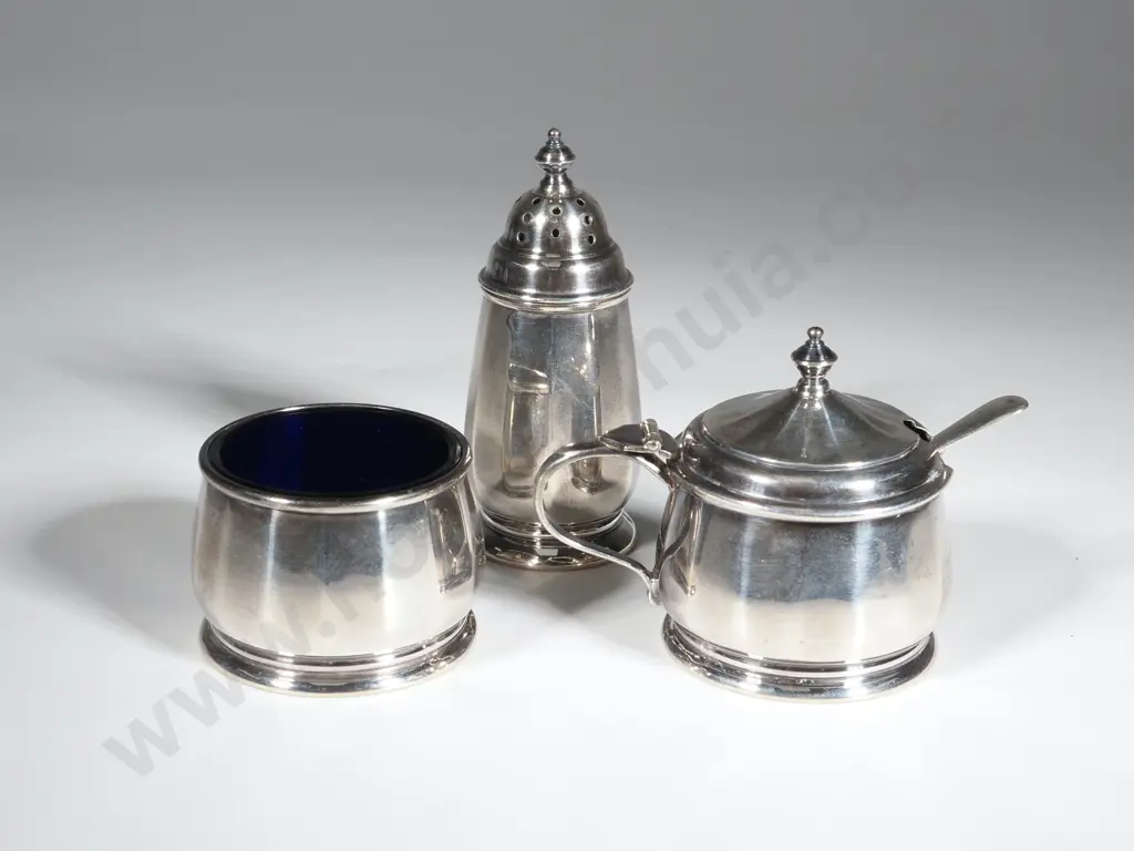 Sterling Silver - Salt, Pepper & Mustard Set Image 1++