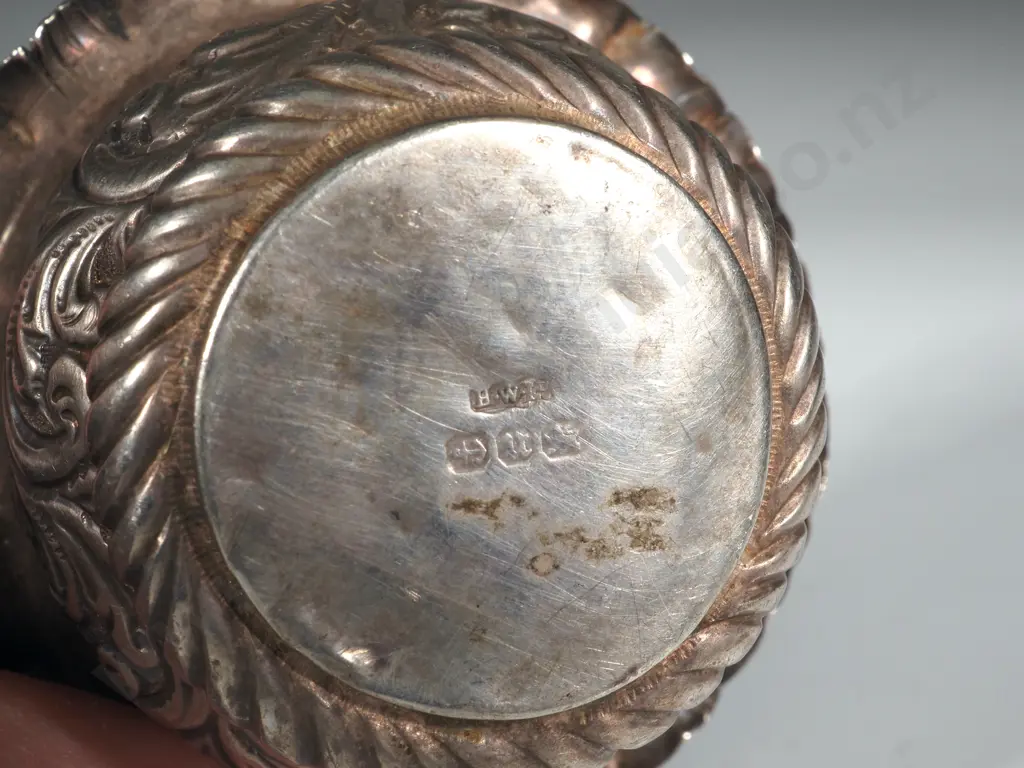 Small Sterling Silver Bowl with Embossed Decoration Image 1++