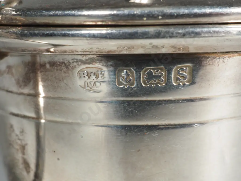 Sterling Silver Mustard Pot - English Hallmarks Image 1++