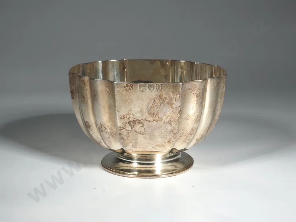 Sterling Silver Fluted Bowl. London 1894 Image 1++