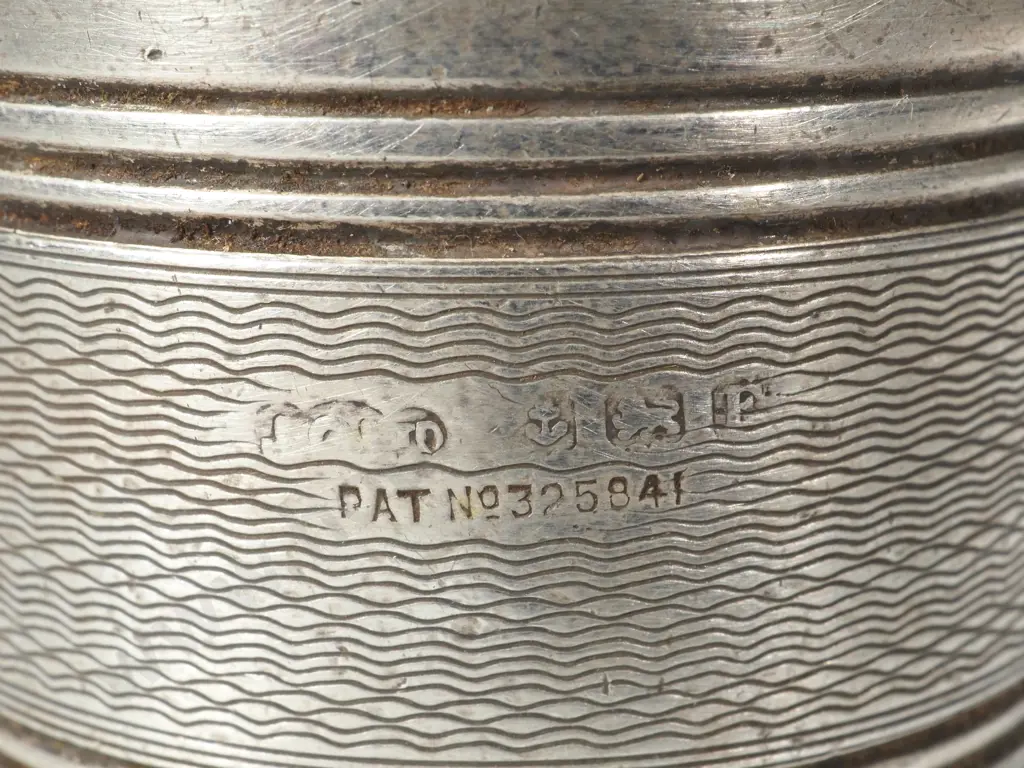 Sterling Silver Napkin Ring w Bakelite Inset - English Hallmarks Image 1++