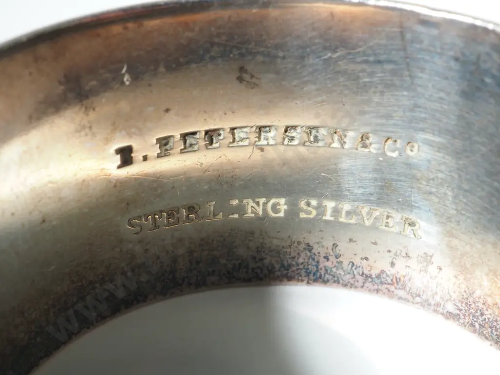 Engraved Silver Napkin Ring by B. Petersen & Co Image 1++
