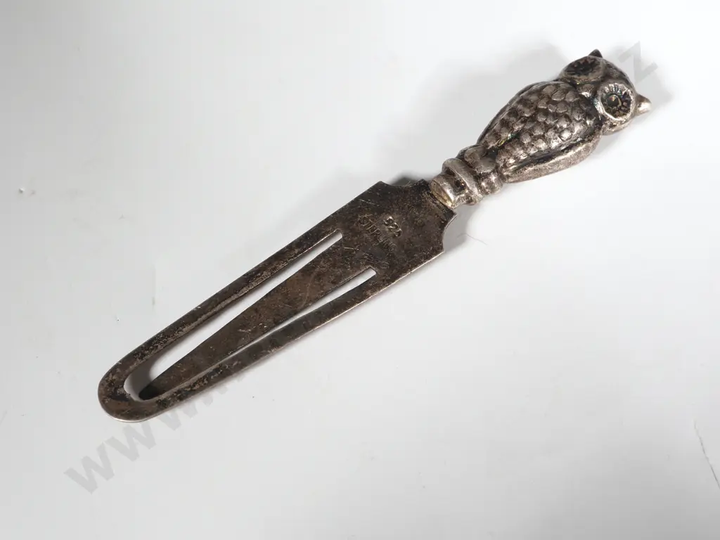Vintage Sterling Silver Owl Bookmark  Image 1++