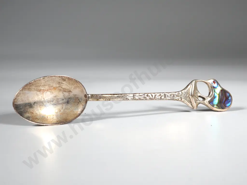 Boxed Set of Five Sterling Silver & Paua Shell Kiwi Spoons Image 1++