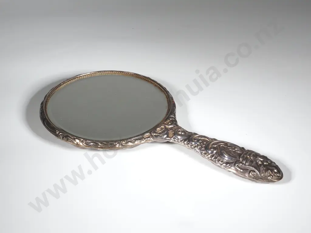 Vintage Sterling Silver Backed Hand Mirror. Image 1++
