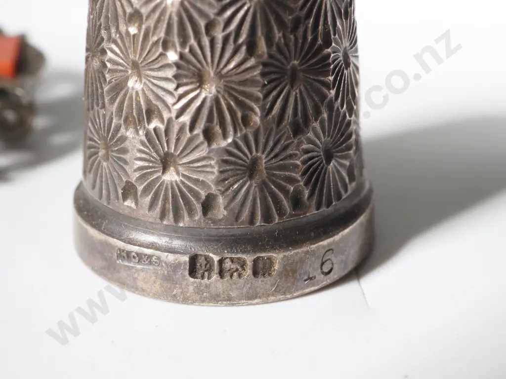 Scottish Stone Brooch and Sterling Silver Thimble Image 1++