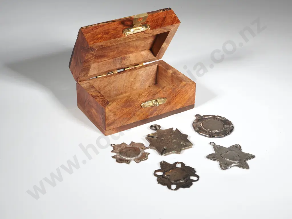 Wooden box with medals Image 1++