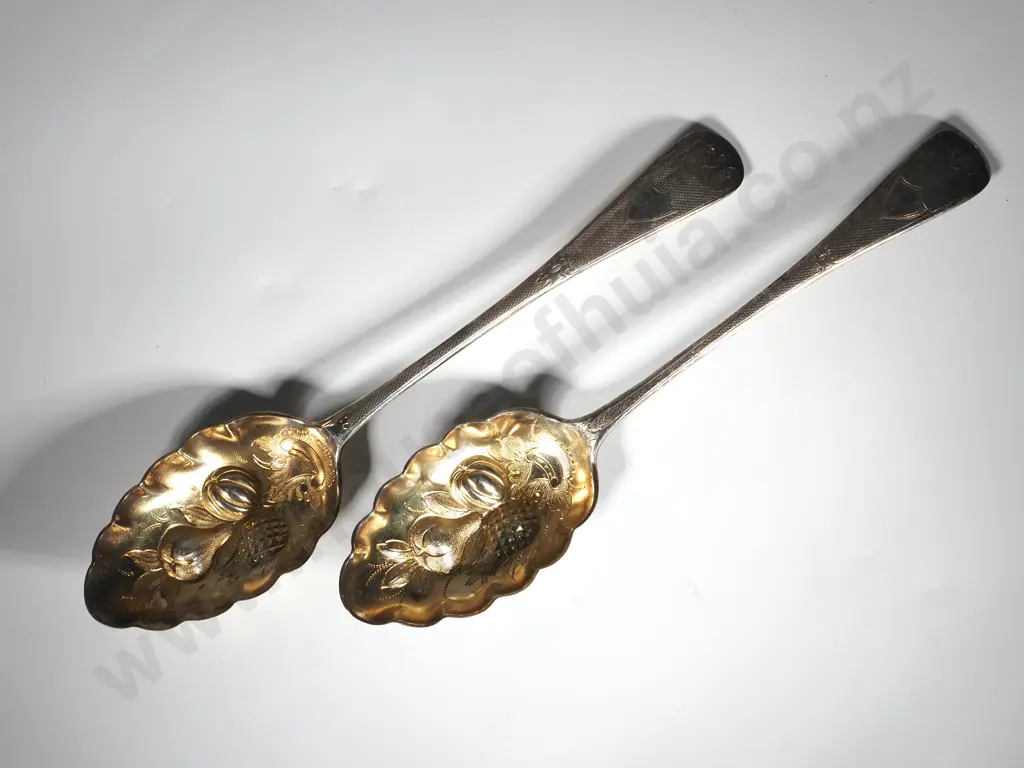 Two S/P Berry Spoons. Image 1++