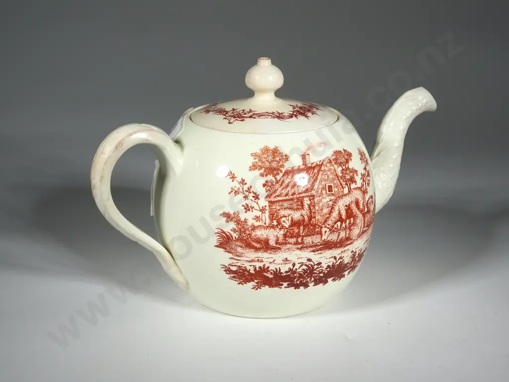 Very RARE 18 Centuary Wedgwood Lead-glazed Earthenware Teapot w Transfer-Printed Decoration & Two Wedgwood Booklets Image 1++