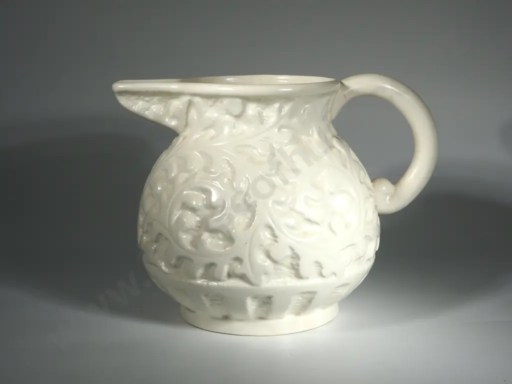 Large Cream Beswick Jug. Embossed 653. Hairline to Handle Image 1++