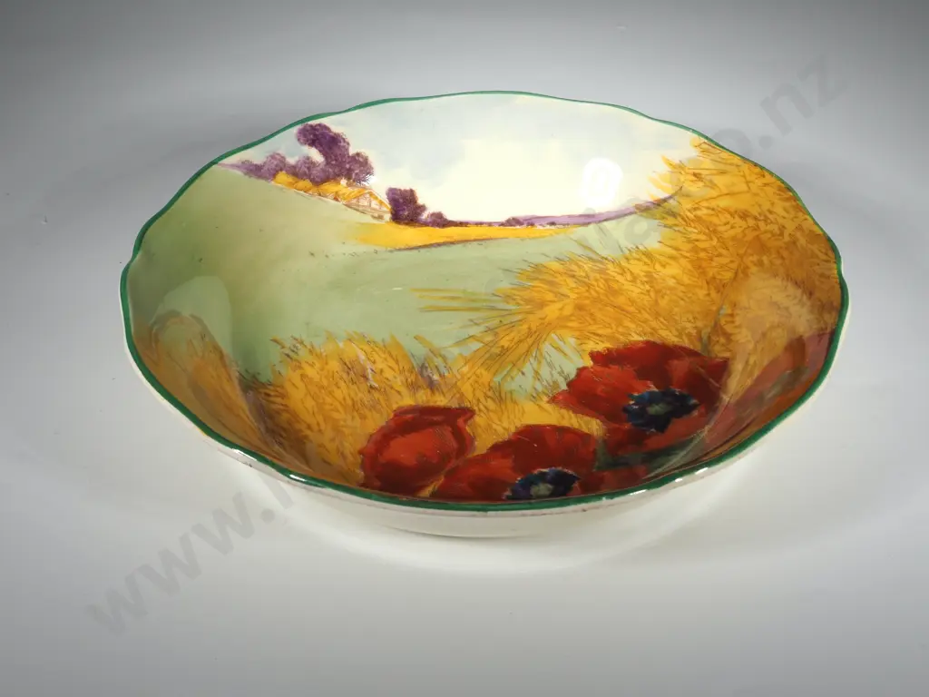 1934 Royal Doulton Series Ware Poppies in Cornfield Hand-painted Dish Image 1++