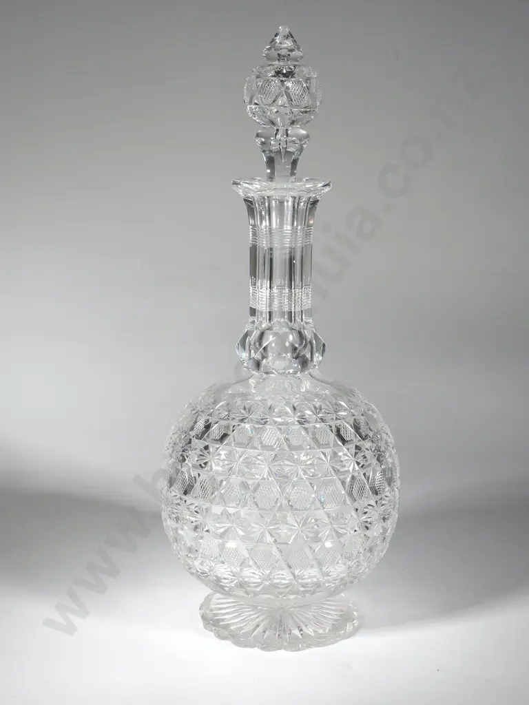Ornate Victorian Hobnail Crystal Decanter  Image 1++
