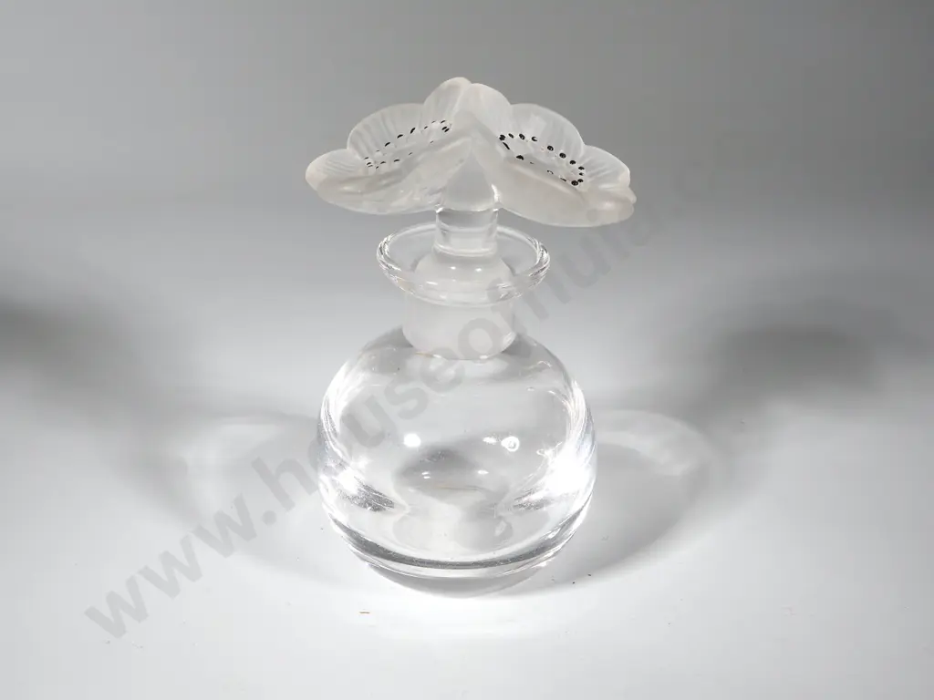 Small Glass Flower Stopped Bottle Image 1++