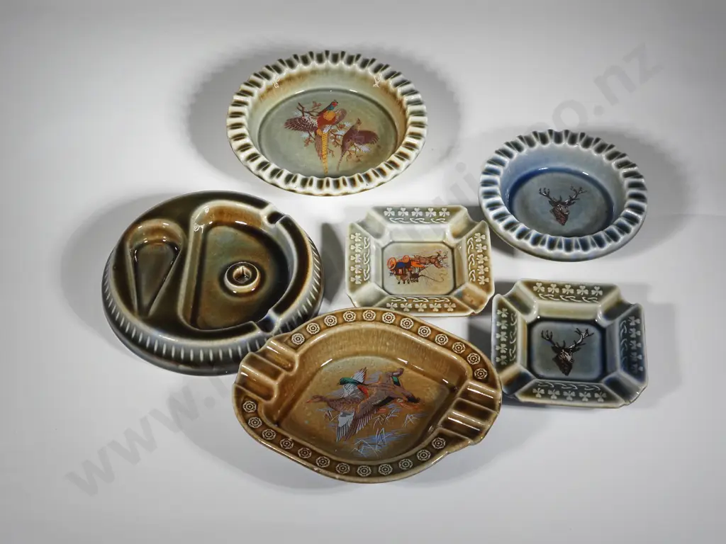 Six Irish Porcelain Ashtrays. Image 1++