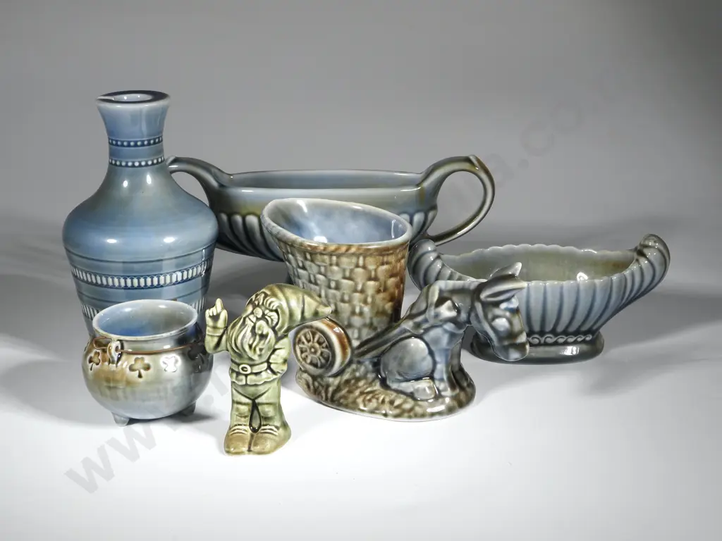 Five Irish Porcelain Vases & One Figurine. Image 1++