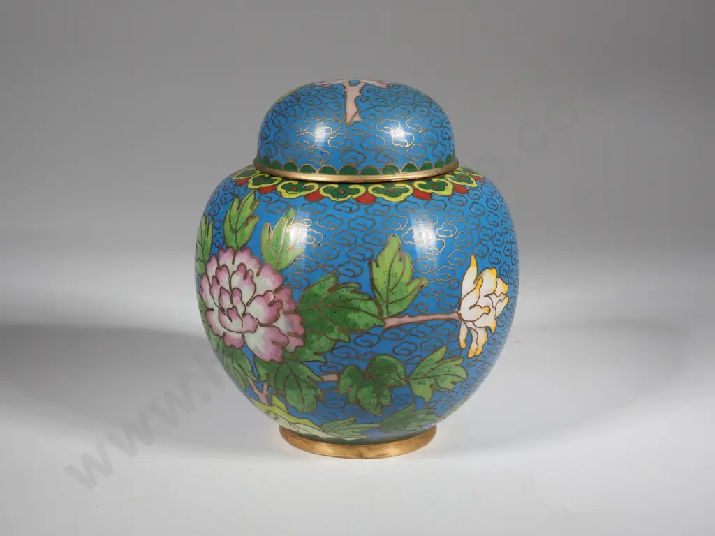 Oriental Cloisonné Ginger Jar Image 1++