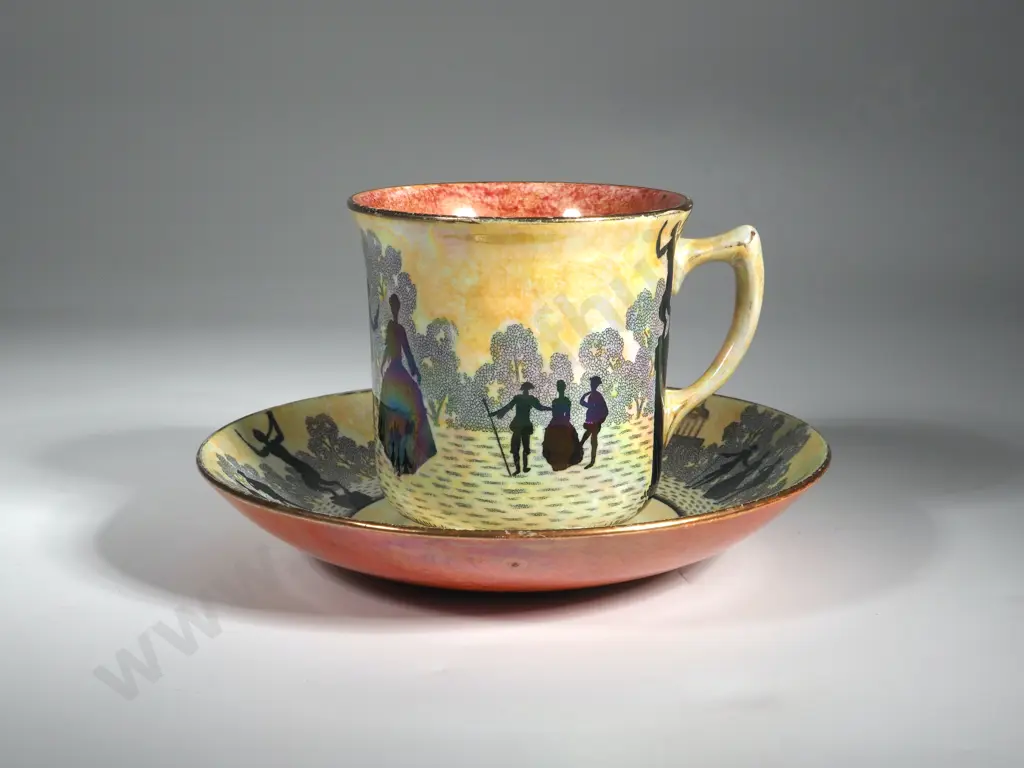 Byzanta Ware Watteau Grimwades England Cup and Saucer Image 1++