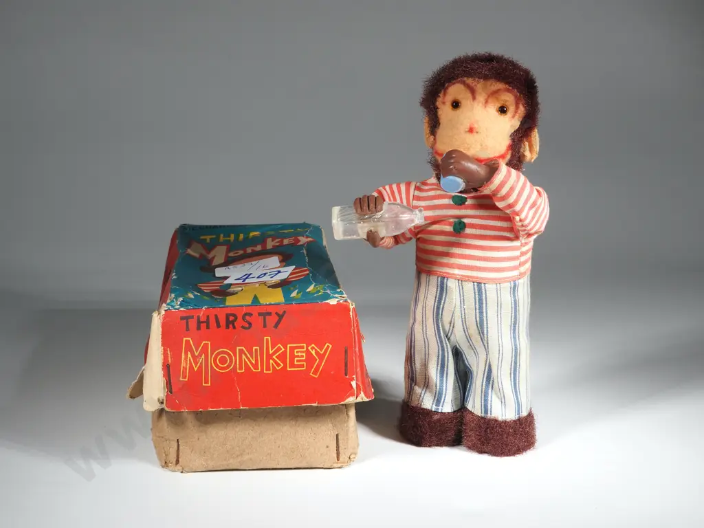 Toy Plastic, Mechanical 'Thirsty Monkey'. Image 1++