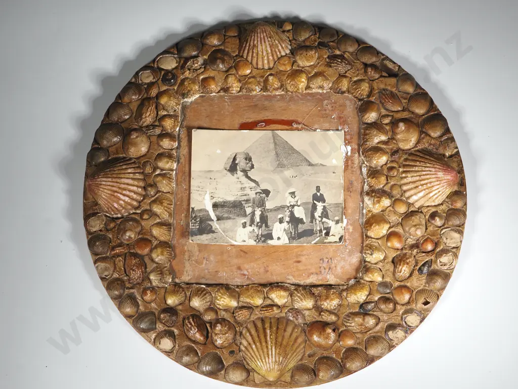 Egyptian Tourist Piece w Shell Frame Image 1++