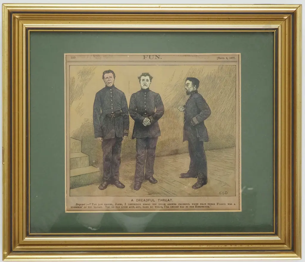 A Dreadful Threat Antique Print Image 1++