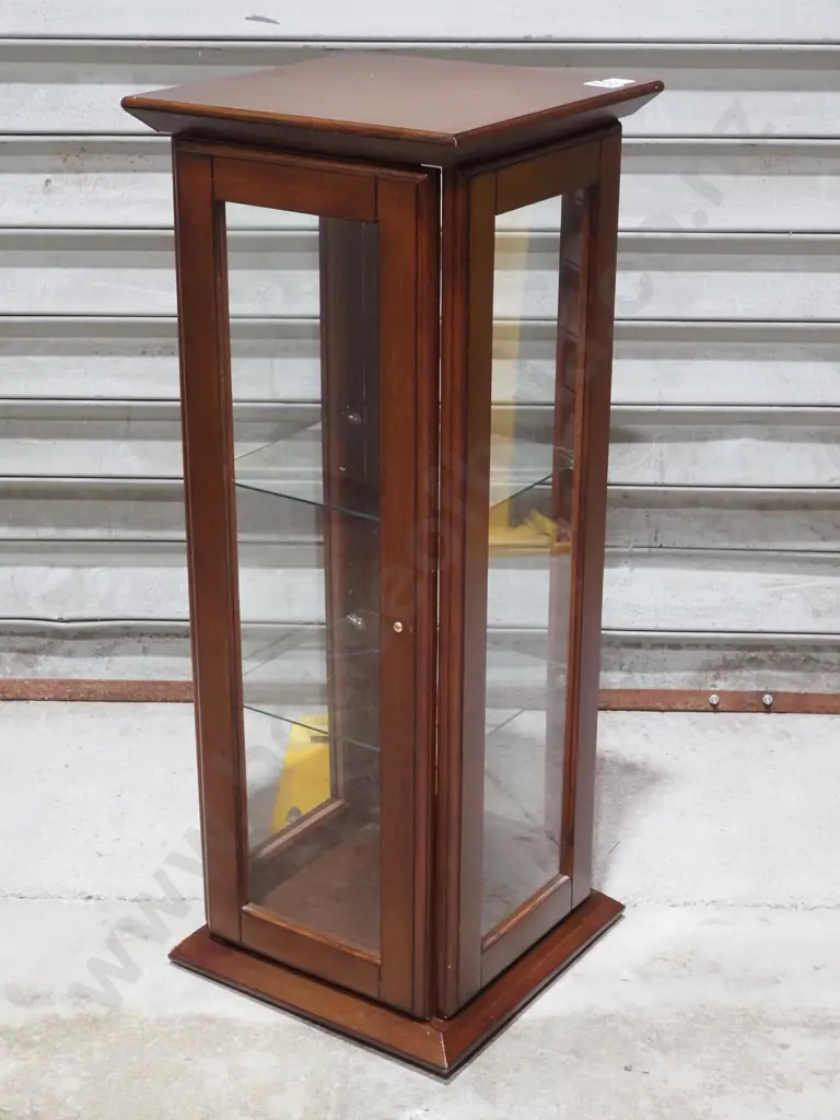 Wooden Display Cabinet w Two Glass Shelves Image 1++