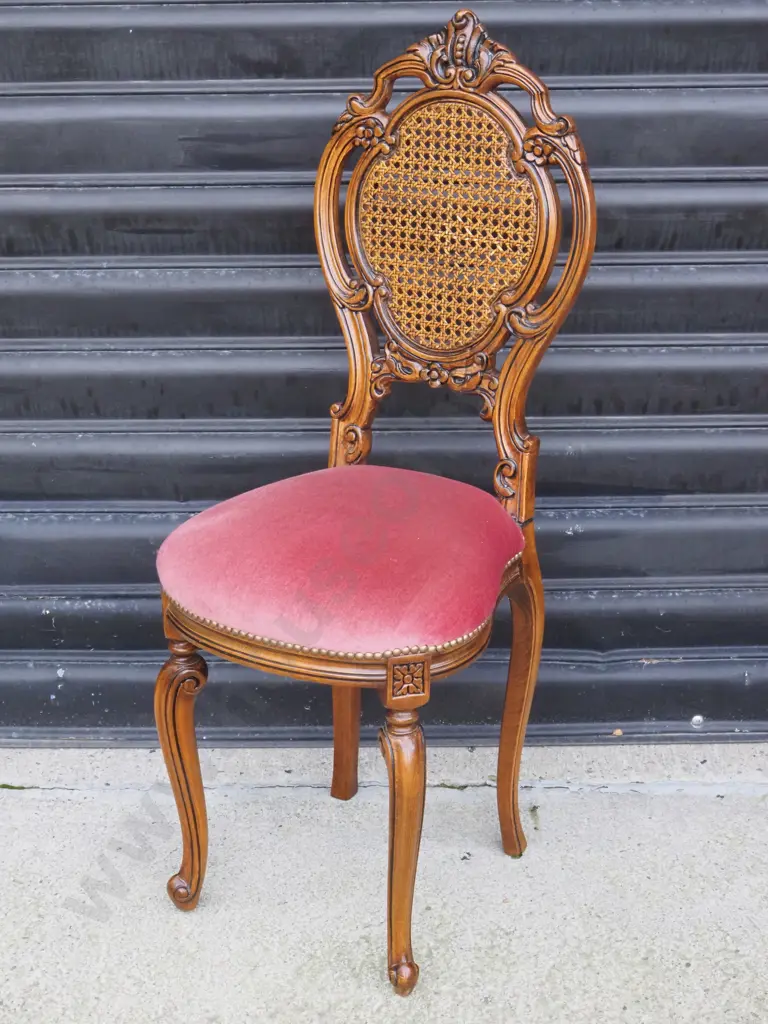 Antique Style Chair. Upholstered In Pink Dralon Image 1++