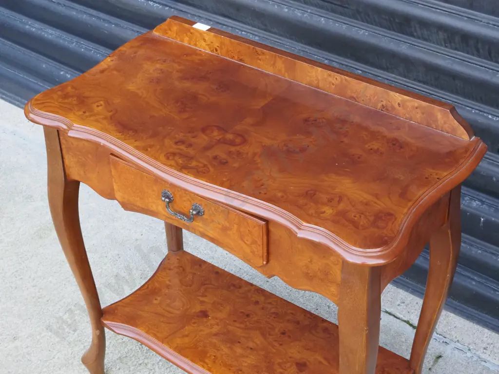 Blackleys Walnut Side Table with Frieze Drawer Image 1++