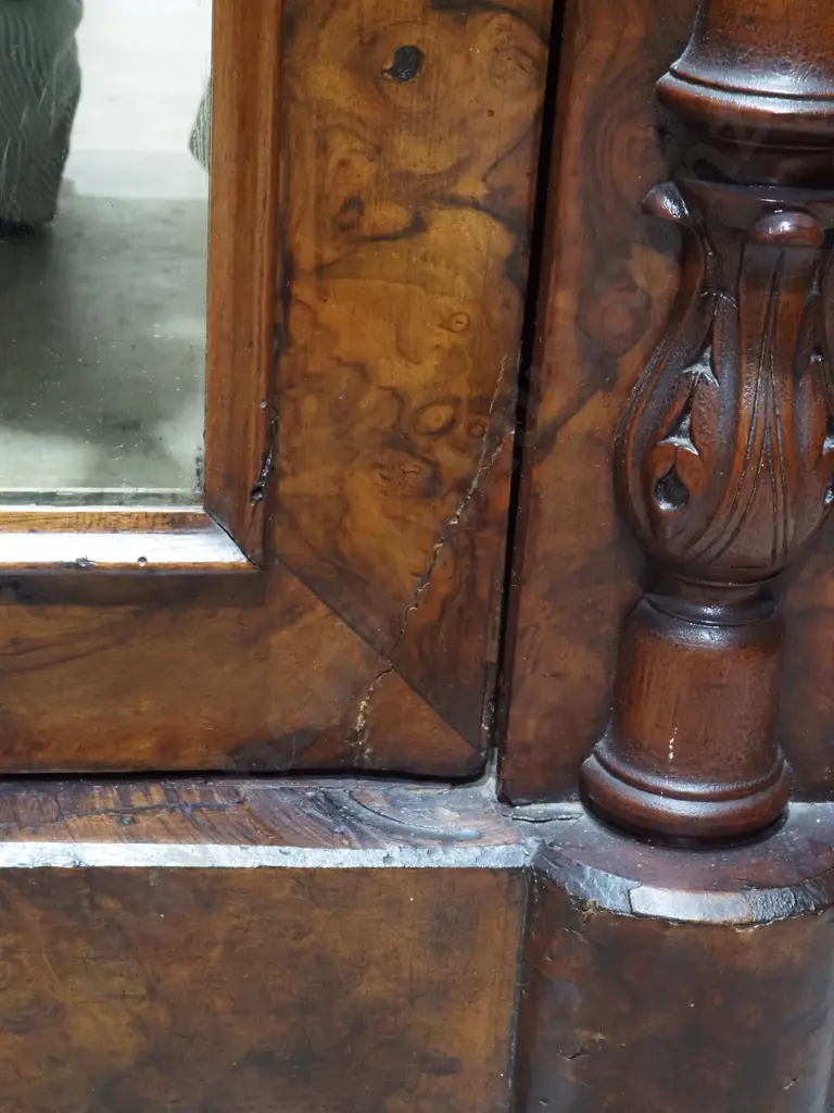 Victorian Walnut Credenza with Later Black Glass Top  Image 1++