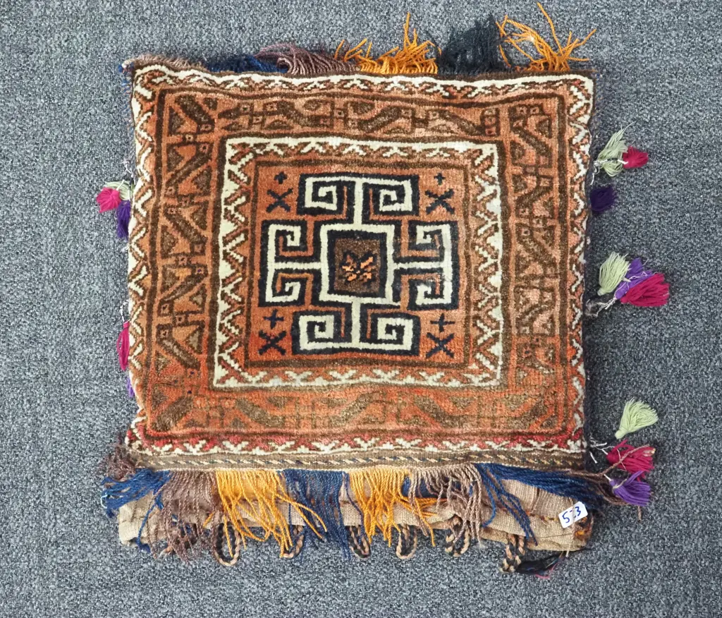 Persian Wall Hanging Cushion w Geometric Patter Image 1++