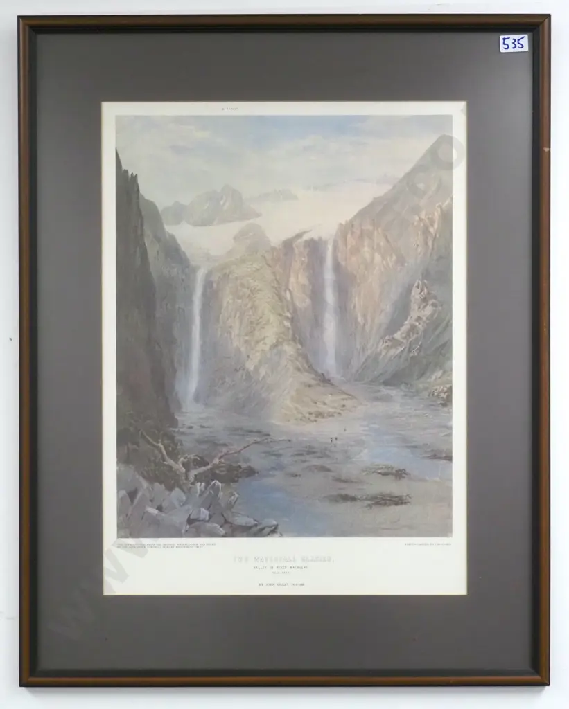 John Gully. The Waterfall Glacier.  Limited Edition Reproduction Print. Image 1++