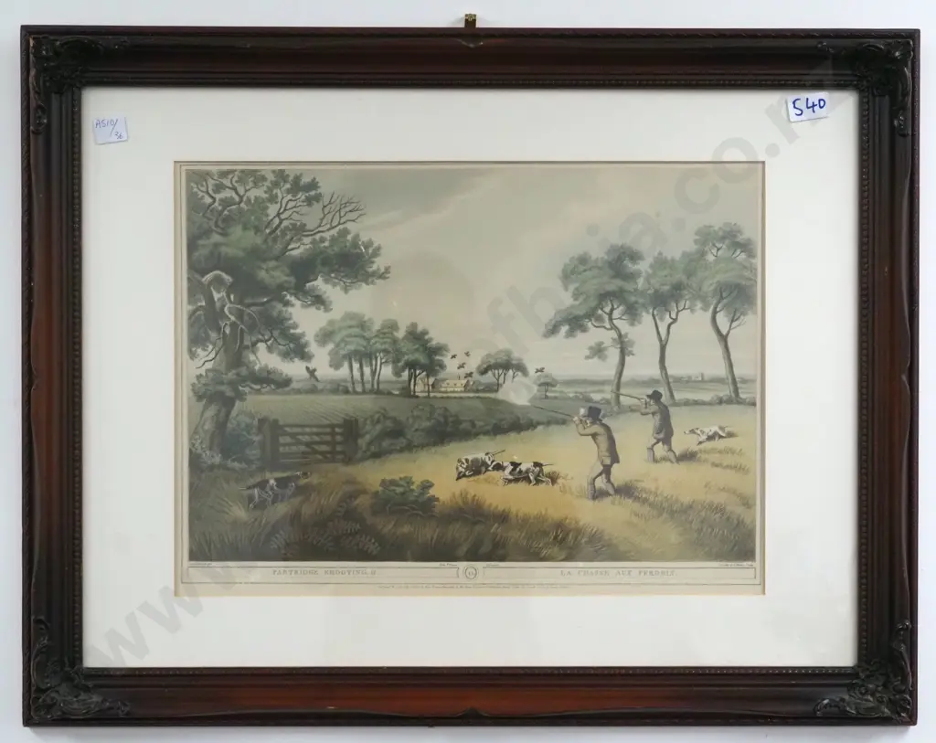 Sam Howett. 1807. Partridge Shooting II.  La Chasse Aux Perdrix. Framed Print Number 04. Image 1++