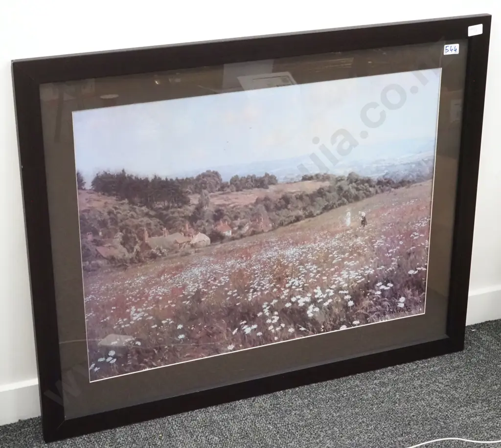 Country Scene Print  " Picking Flowers" by E Waite Image 1++