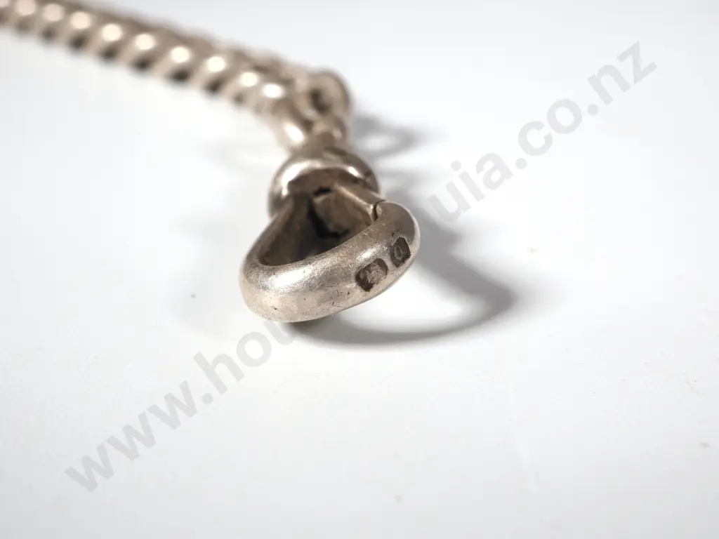 Sterling Silver Watch Chain with T Bar & Medallion Image 1++