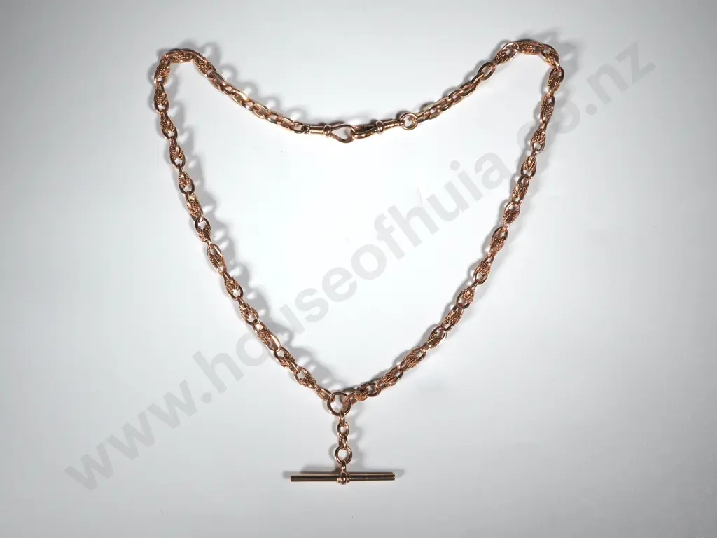 Substantial 9ct Gold Fancy Prince of Wales Link Fob Chain Image 1++