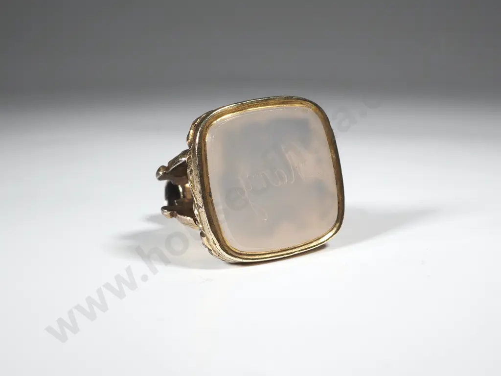 Victorian Ornate Rolled Gold Seal , Carnelian Engraved "Mary" Image 1++