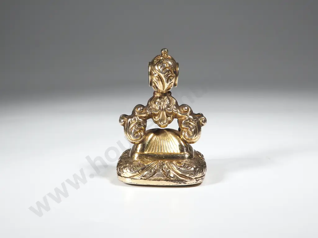 Victorian Ornate Rolled Gold Seal , Carnelian Engraved "Mary" Image 1++