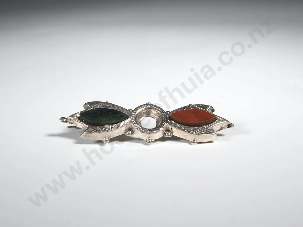 Sterling Silver Scottish Agate Set Brooch Image 1++