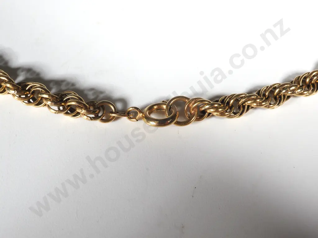9ct Gold Fancy Rope Link Necklace Image 1++
