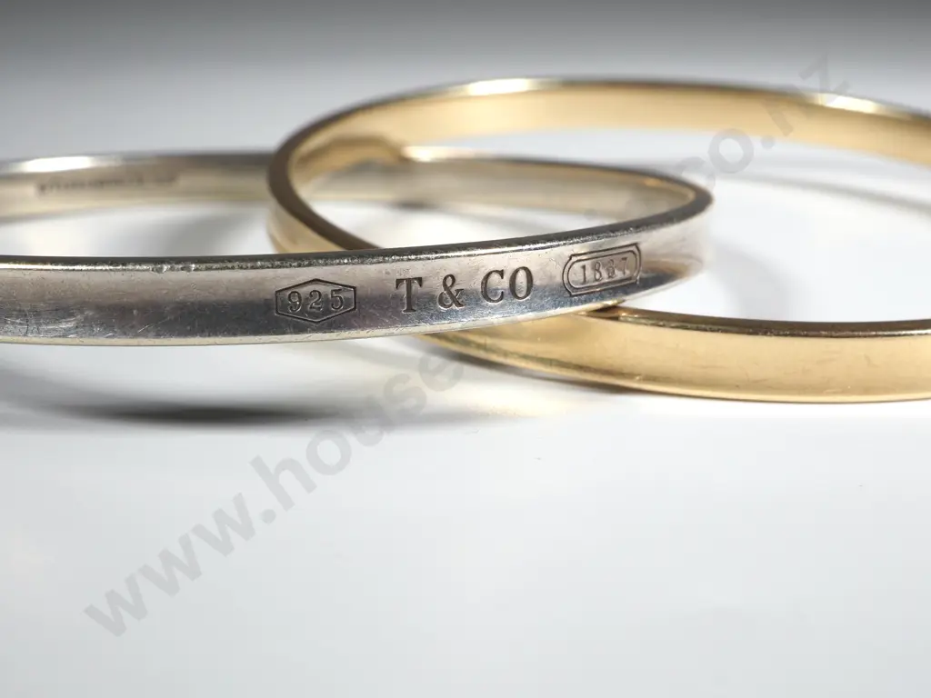 Tiffany & Co 18ct Gold & Sterling Silver Double Bangle Image 1++
