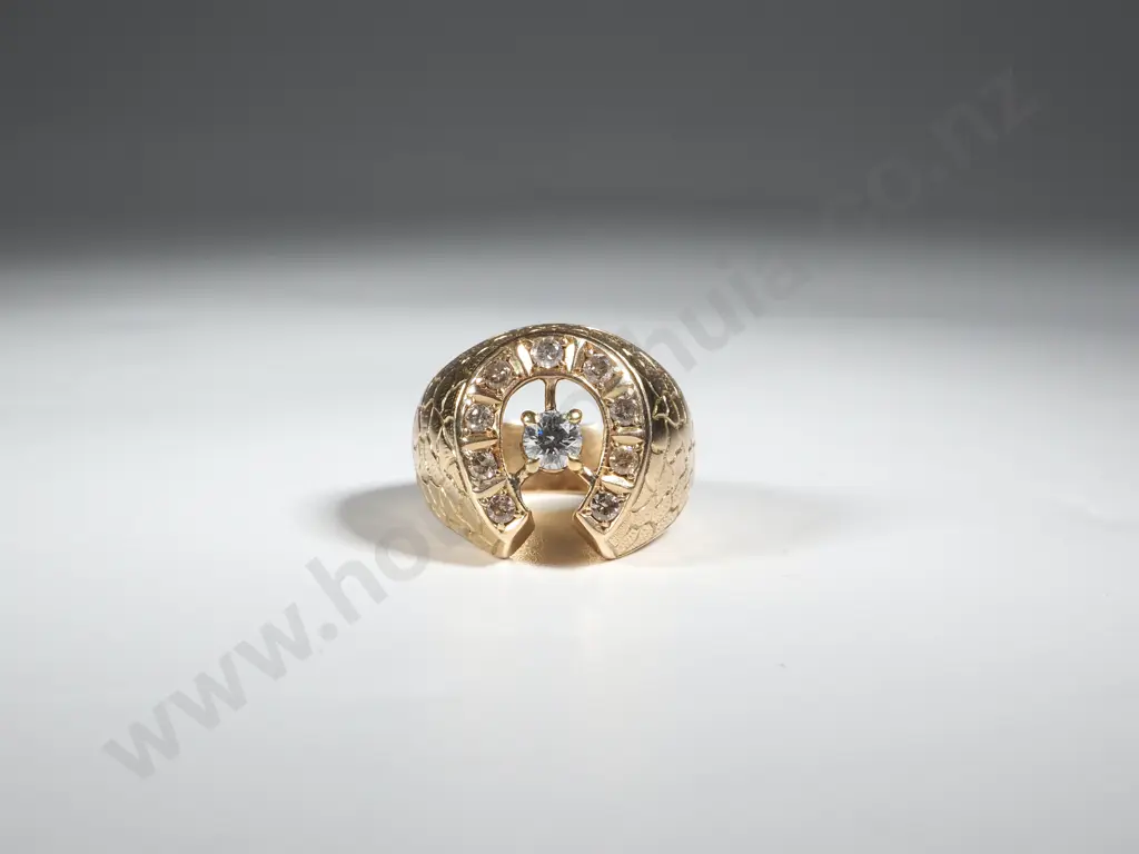 14ct Gold Diamond Horseshoe Ring, Valuation for $6,550.00 Image 1++