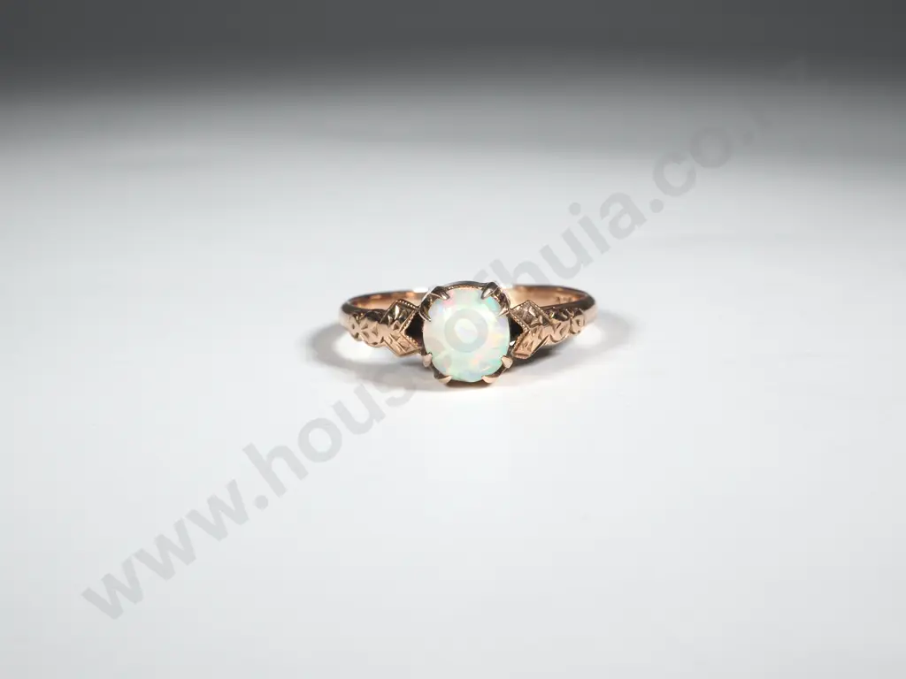 9ct Rose Gold Antique Opal Ring Image 1++