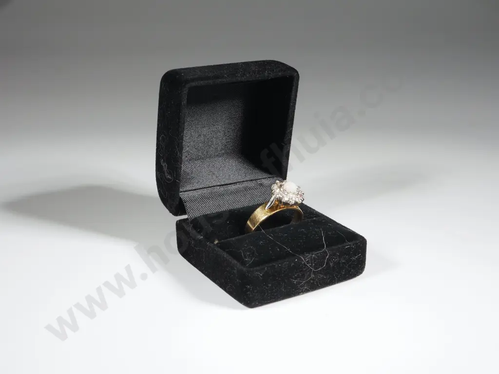 18ct Gold Opal & Diamond Ring Image 1++