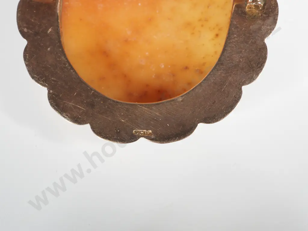 9ct Rose Gold St George & the Dragon Cameo Brooch Image 1++