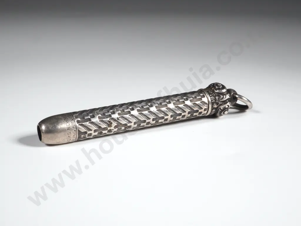 Antique American Sterling Silver Extendable Pencil - W S Hicks New York Image 1++