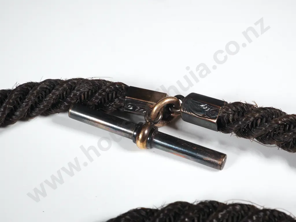 Antique Mourning Fob Chain in Human Hair Image 1++