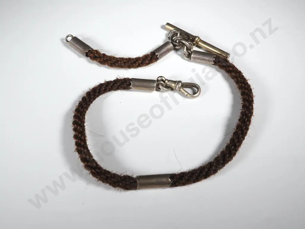 Victorian Fob Chain in Human Hair Image 1++