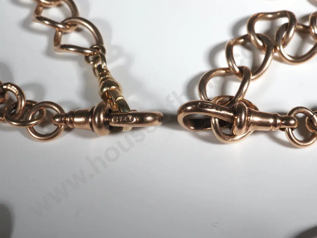 9ct Rose Gold Chain w Impressive Citrine Spinner, Hallmarked Image 1++