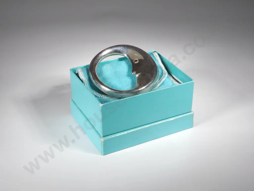 Tiffany & Co. Sterling Silver "Man on the Moon" Baby Rattle65 Image 1++